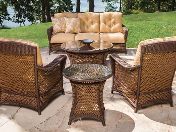 Lloyd Flanders Grand Traverse Wicker Cushion Outdoor Lounge Set