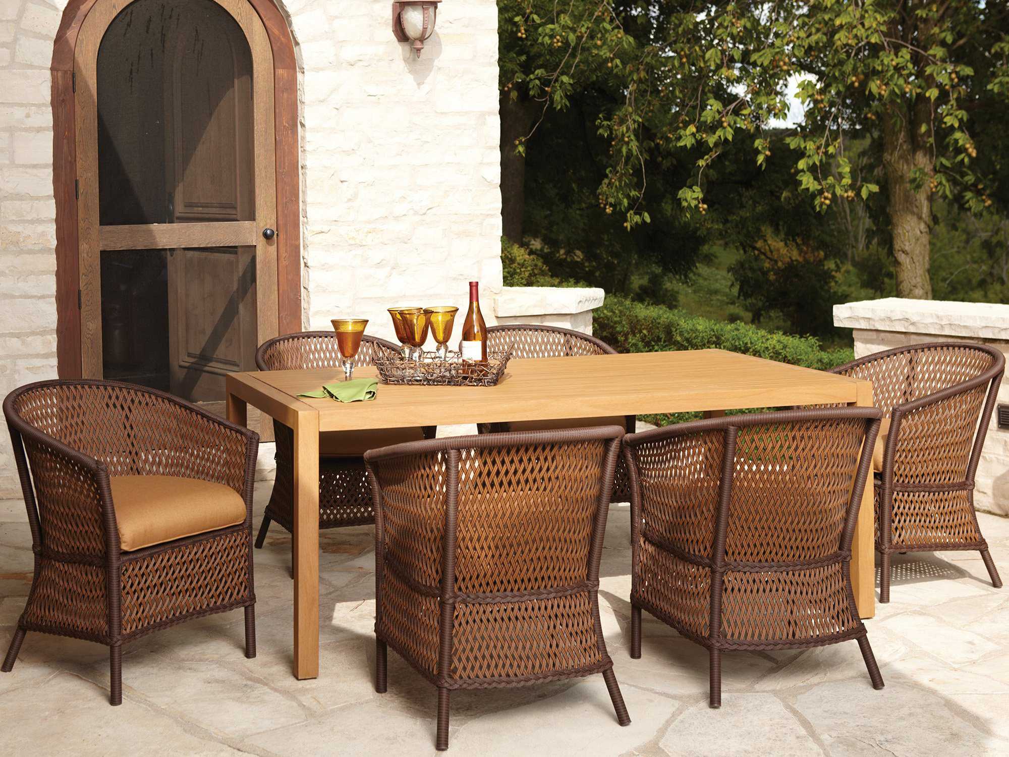 Lloyd Flanders Grand Traverse Wicker Outdoor Patio Dining Set