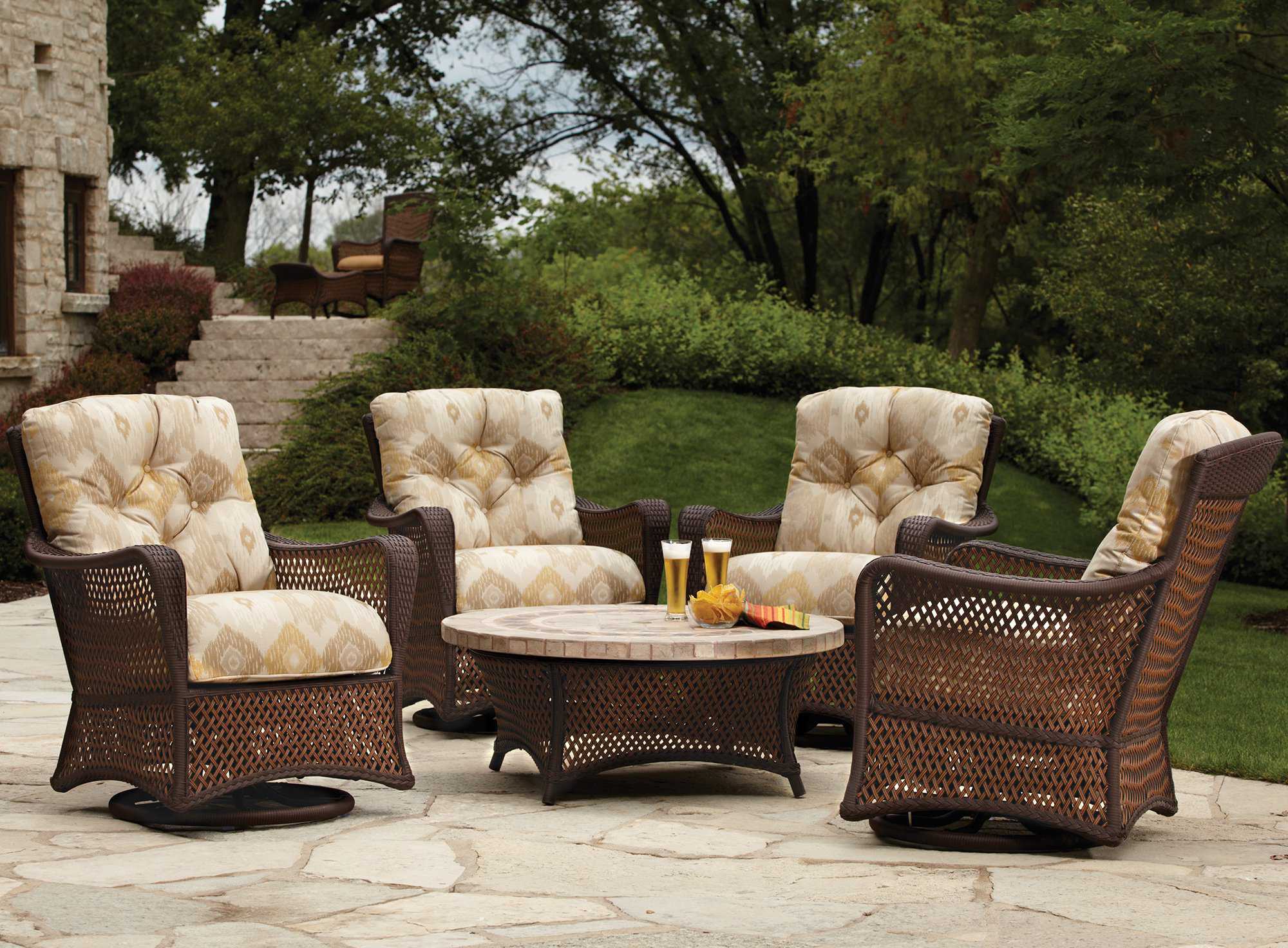 Lloyd Flanders Grand Traverse Wicker Outdoor Patio Lounge Set