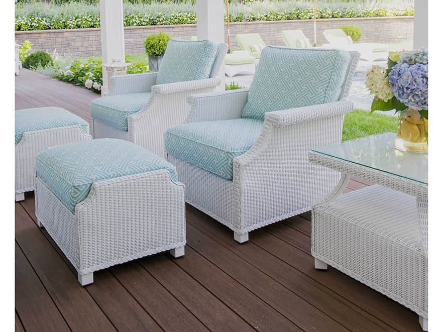 Lloyd Flanders Hamptons Wicker Cushion Patio Lounge Set