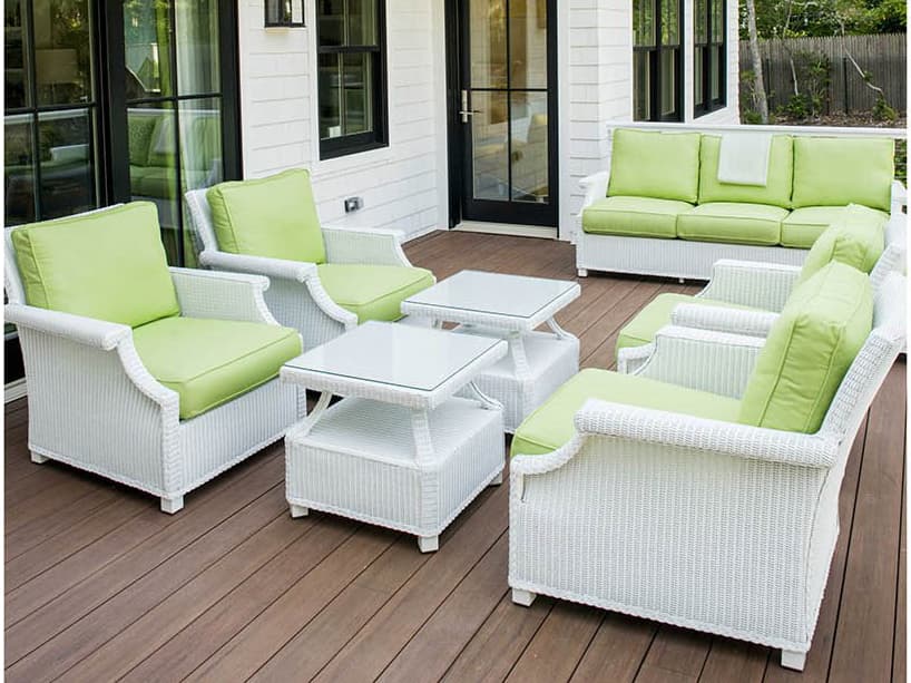 Lloyd Flanders Hamptons Wicker Cushion Patio Lounge Set