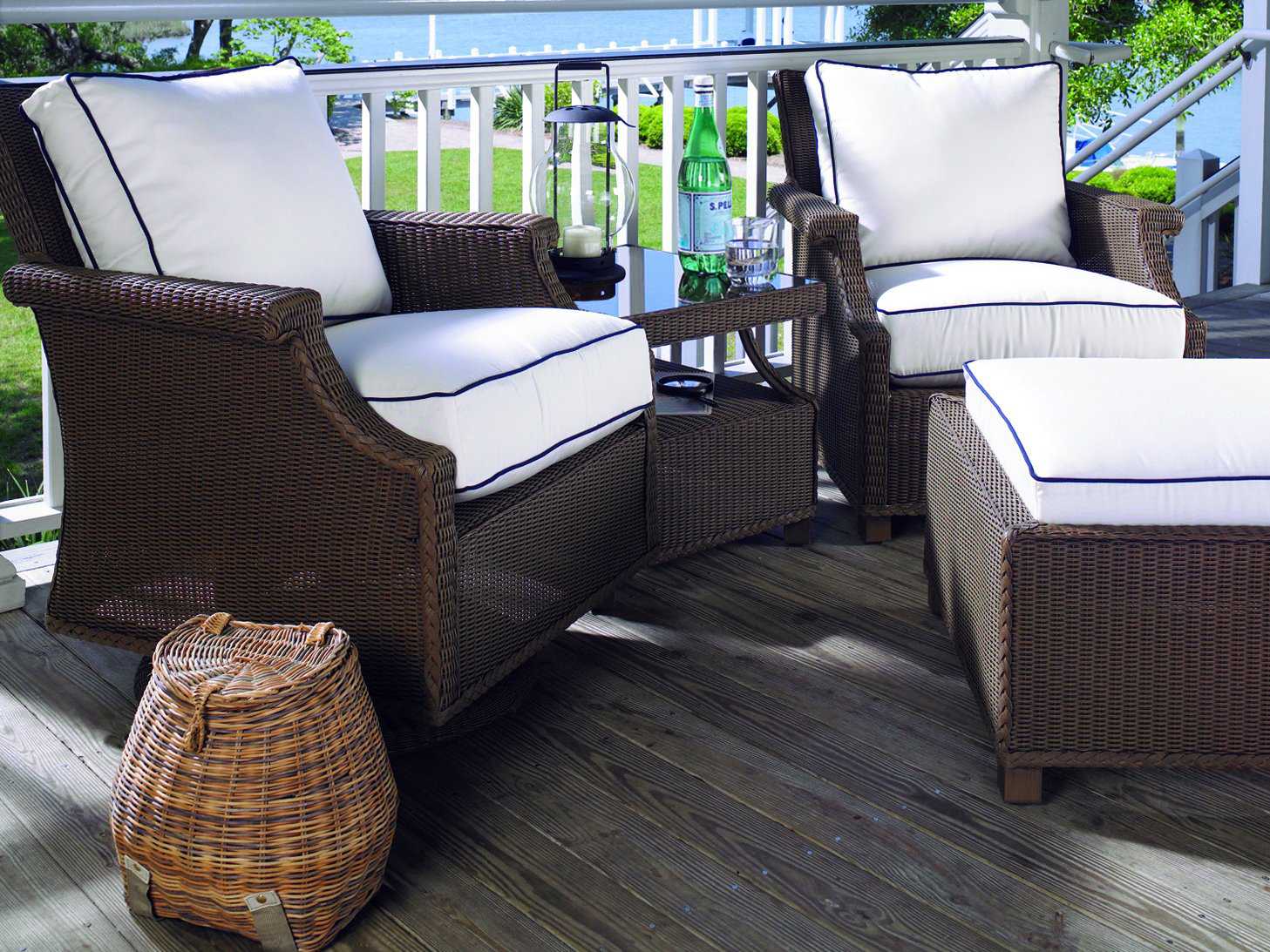 Lloyd Flanders Hamptons Wicker Cushion Patio Lounge Set