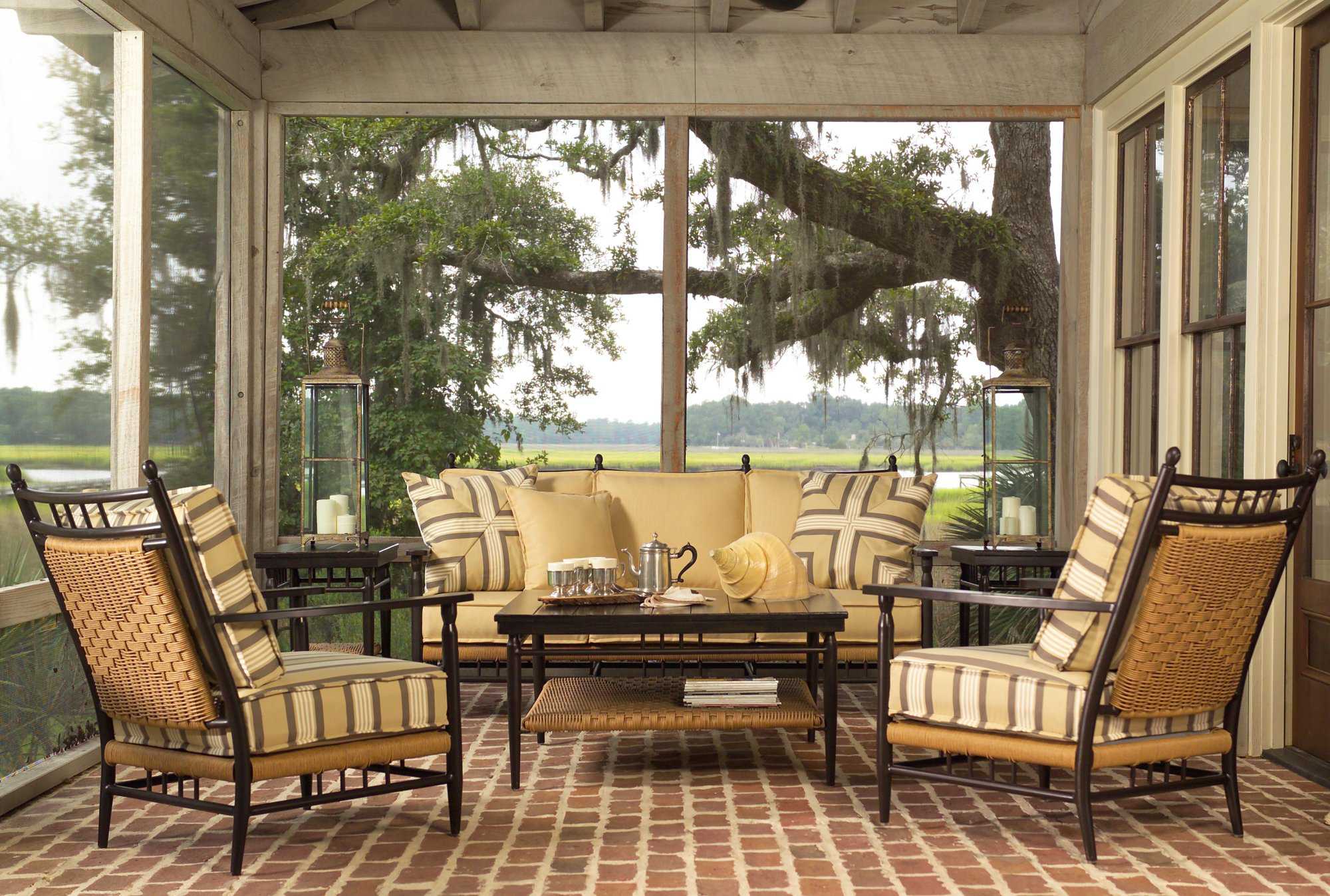 Lloyd Flanders Low Country Wicker Cushion Outdoor Patio Lounge Set