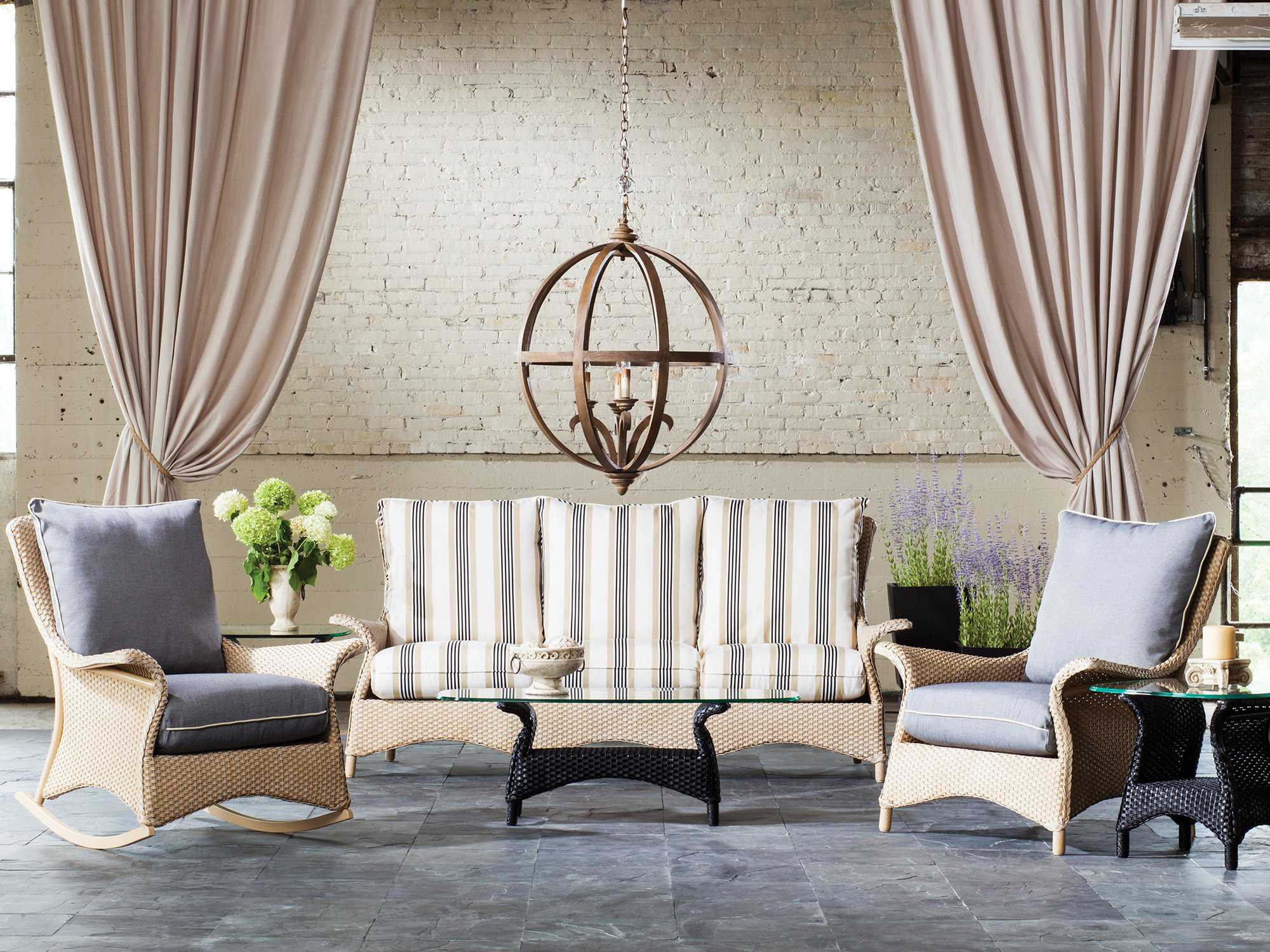 Lloyd Flanders Mandalay Wicker Cushion Patio Lounge Set