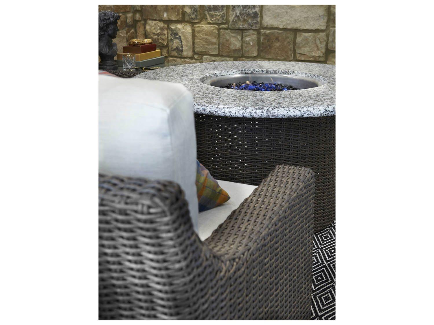 Lloyd Flanders Mesa Wicker Sectional Firepit Patio Lounge Set