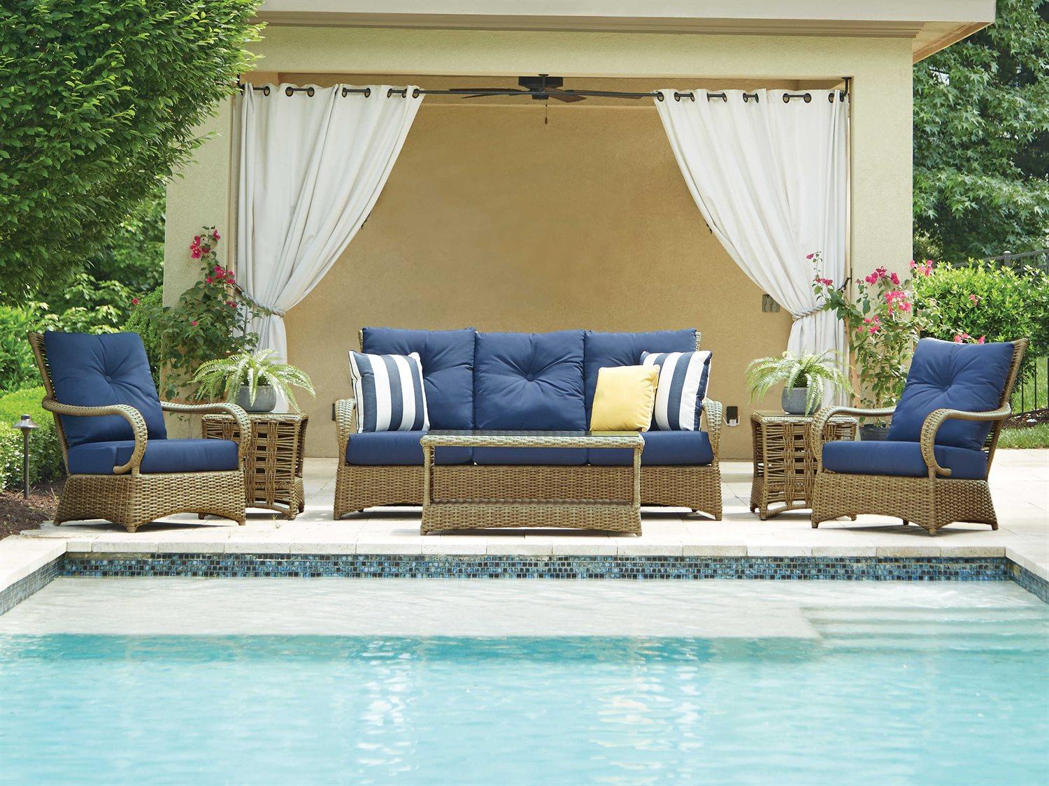 Lloyd Flanders Magnolia Wicker Outdoor Patio Lounge Set