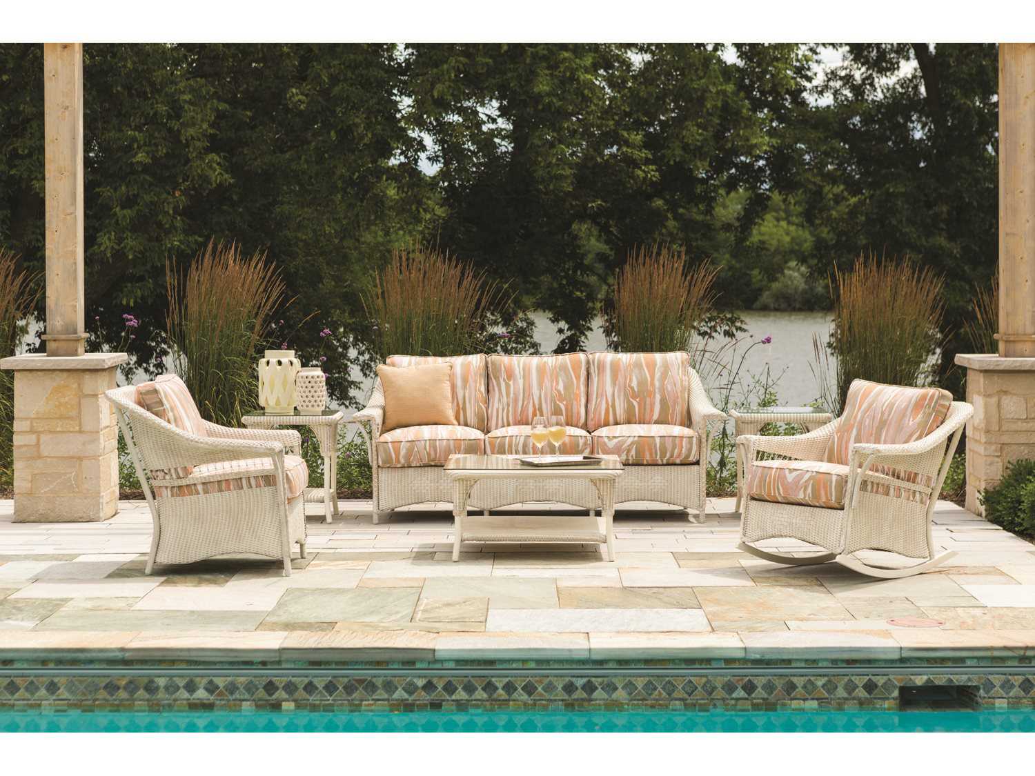 Lloyd Flanders Nantucket Wicker Outdoor Lounge Set