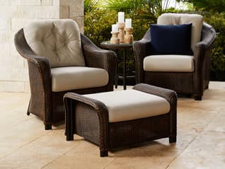 Lloyd Flanders Reflections Wicker Cushion Outdoor Patio Lounge Set