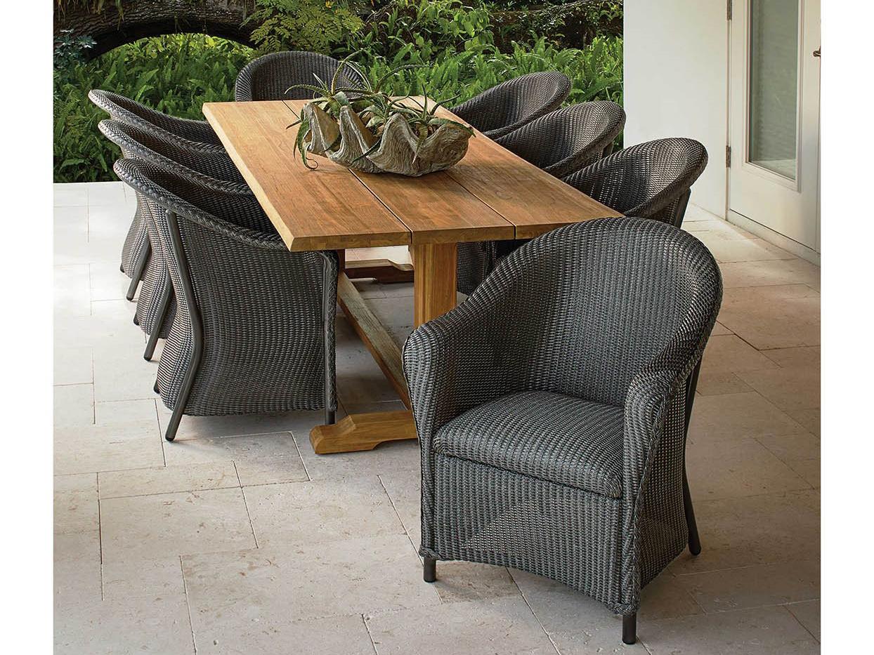 Lloyd Flanders Reflections Wicker Patio Dining Set with Padded Seat
