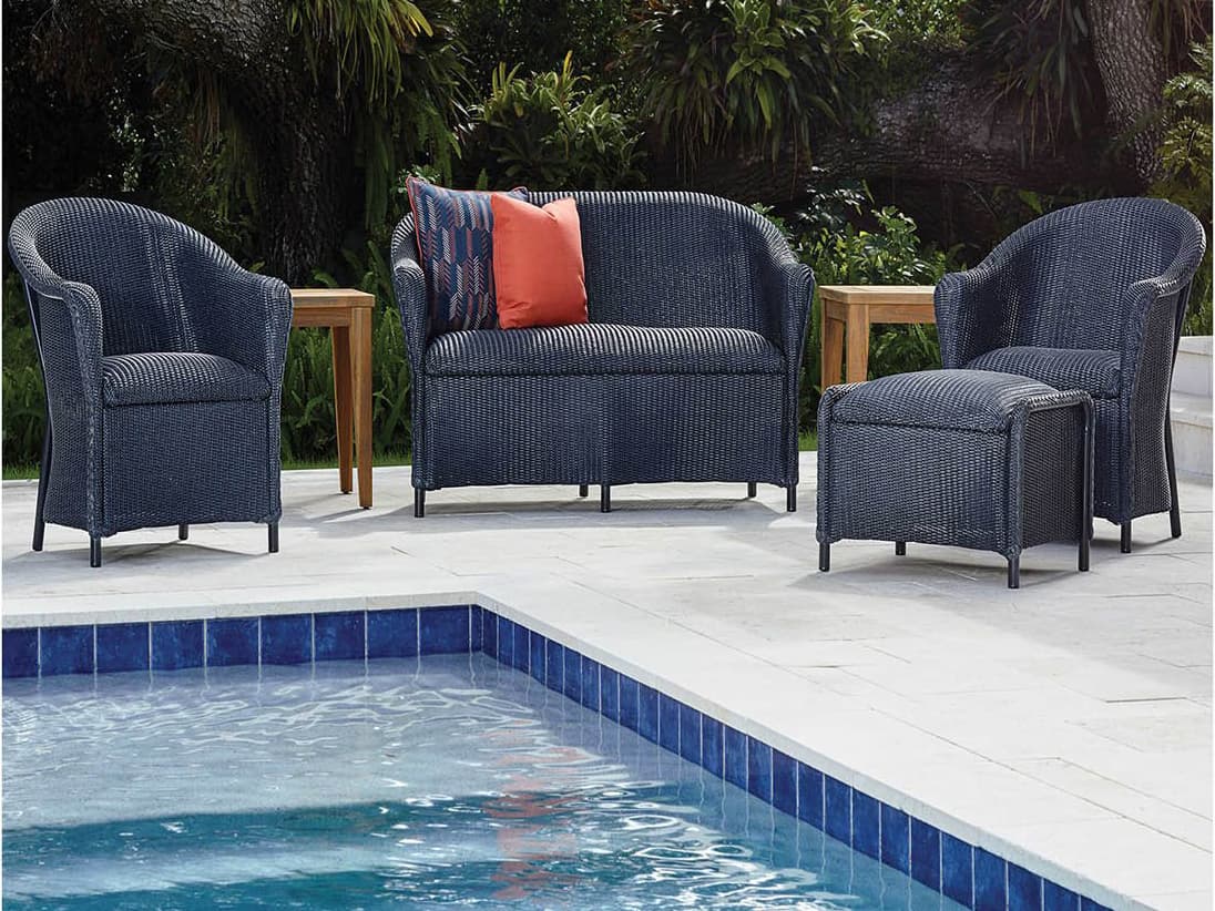 Lloyd Flanders Reflections Wicker Outdoor Patio Lounge Set with Padded Seat