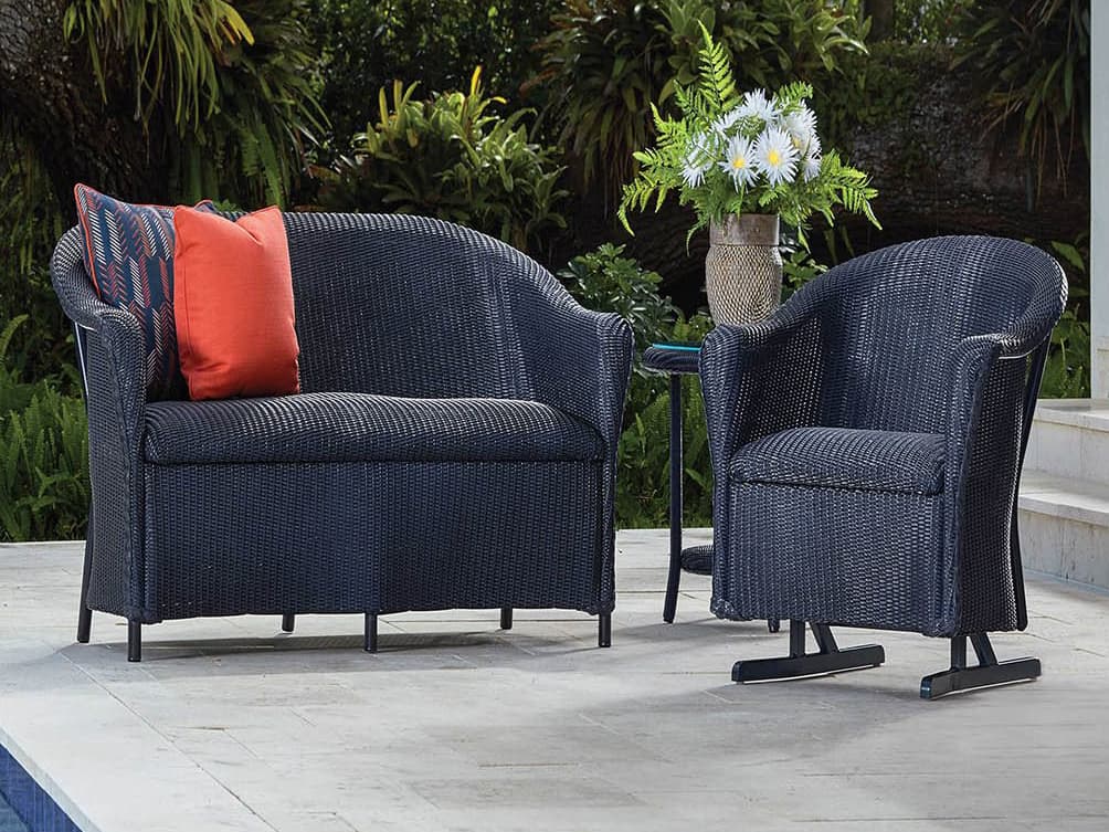 Lloyd Flanders Reflections Wicker Outdoor Patio Lounge Set with Padded Seat