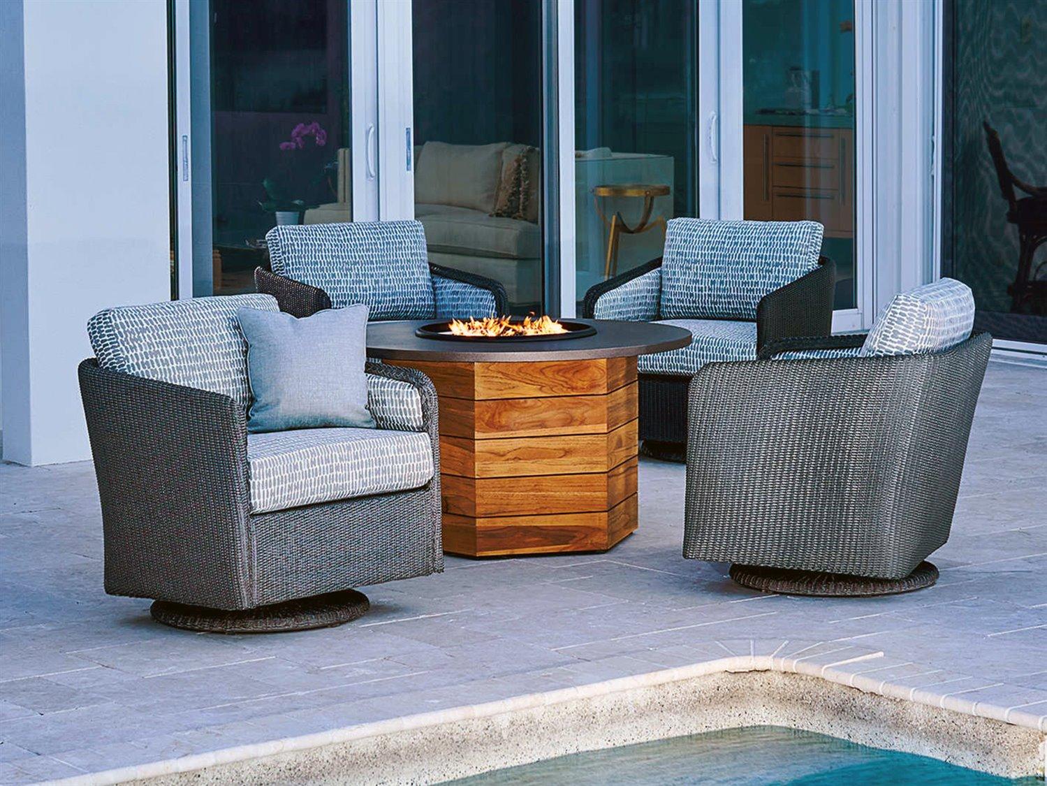 Lloyd Flanders Visions Wicker Firepit Outdoor Lounge Set