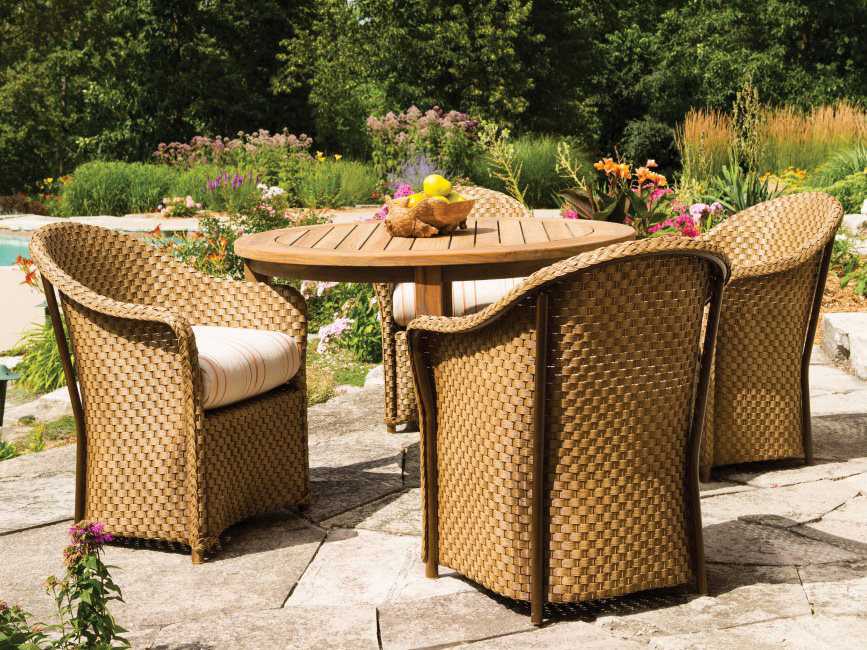 Lloyd Flanders Weekend Retreat Wicker Outdoor Patio Dining Set