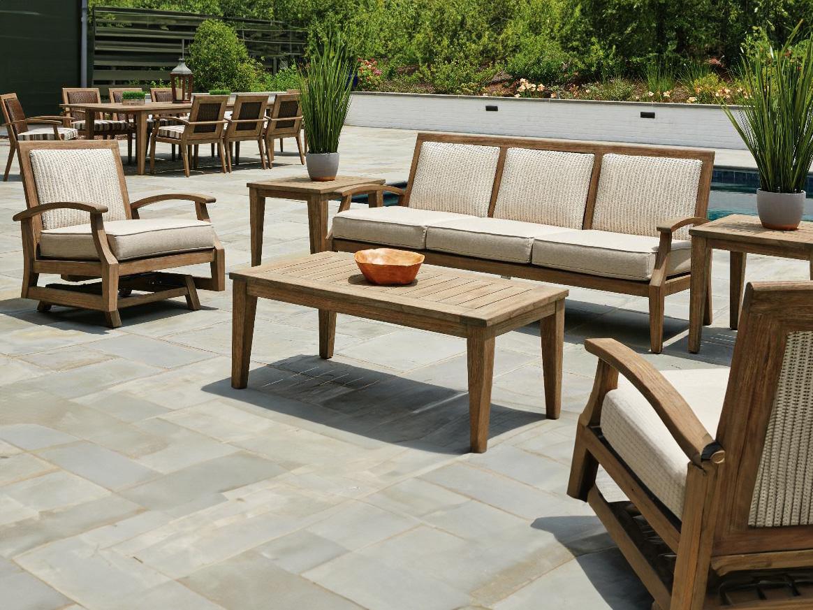 Lloyd Flanders Wildwood Teak Cushion Patio Lounge Set