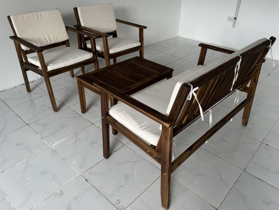 Legion Furniture Outdoor Acacia Wood Dining Room Set
