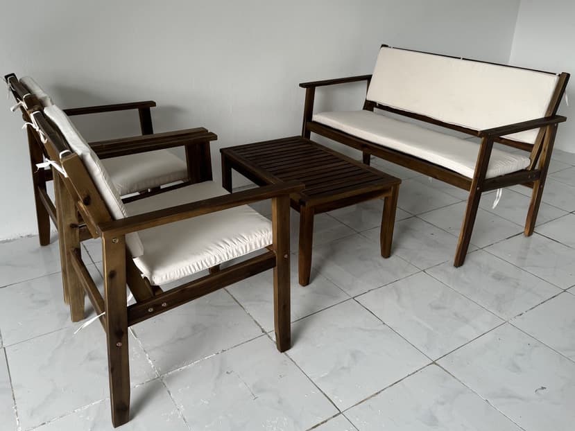 Legion Furniture Outdoor Acacia Wood Dining Room Set