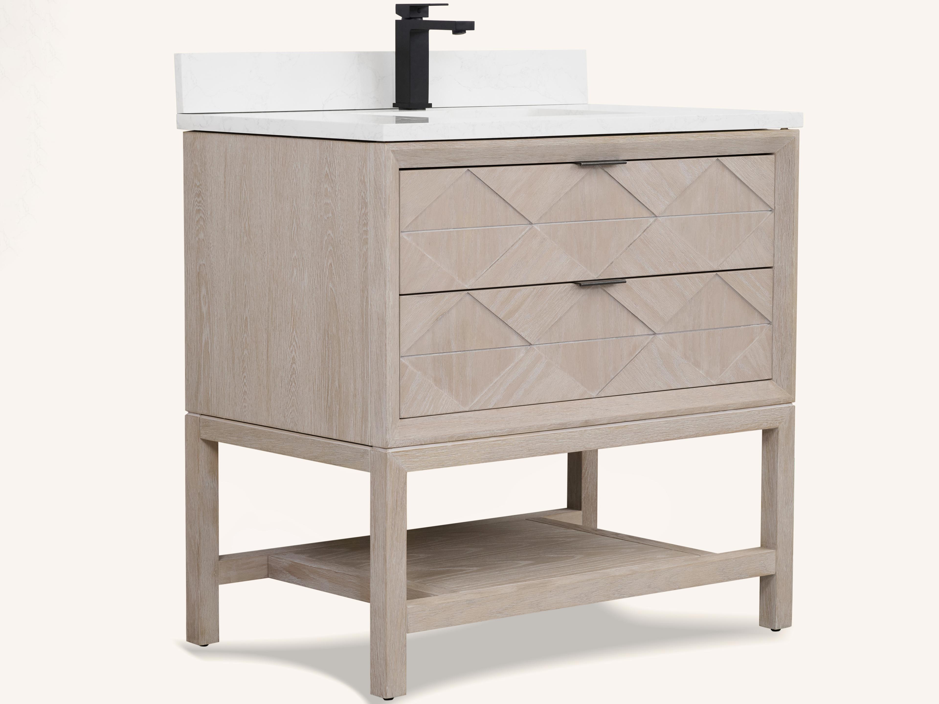 Legion Furniture Wh Series Whitewashed Oak Vanity