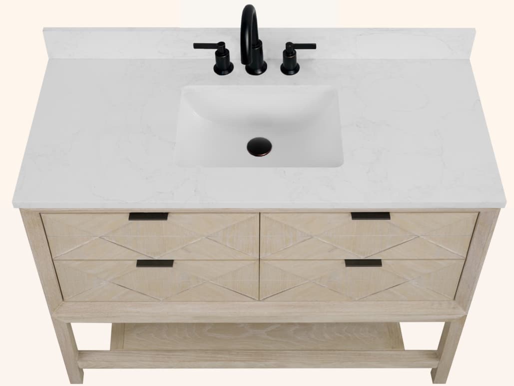 Legion Furniture Wh Series Whitewashed Oak Vanity