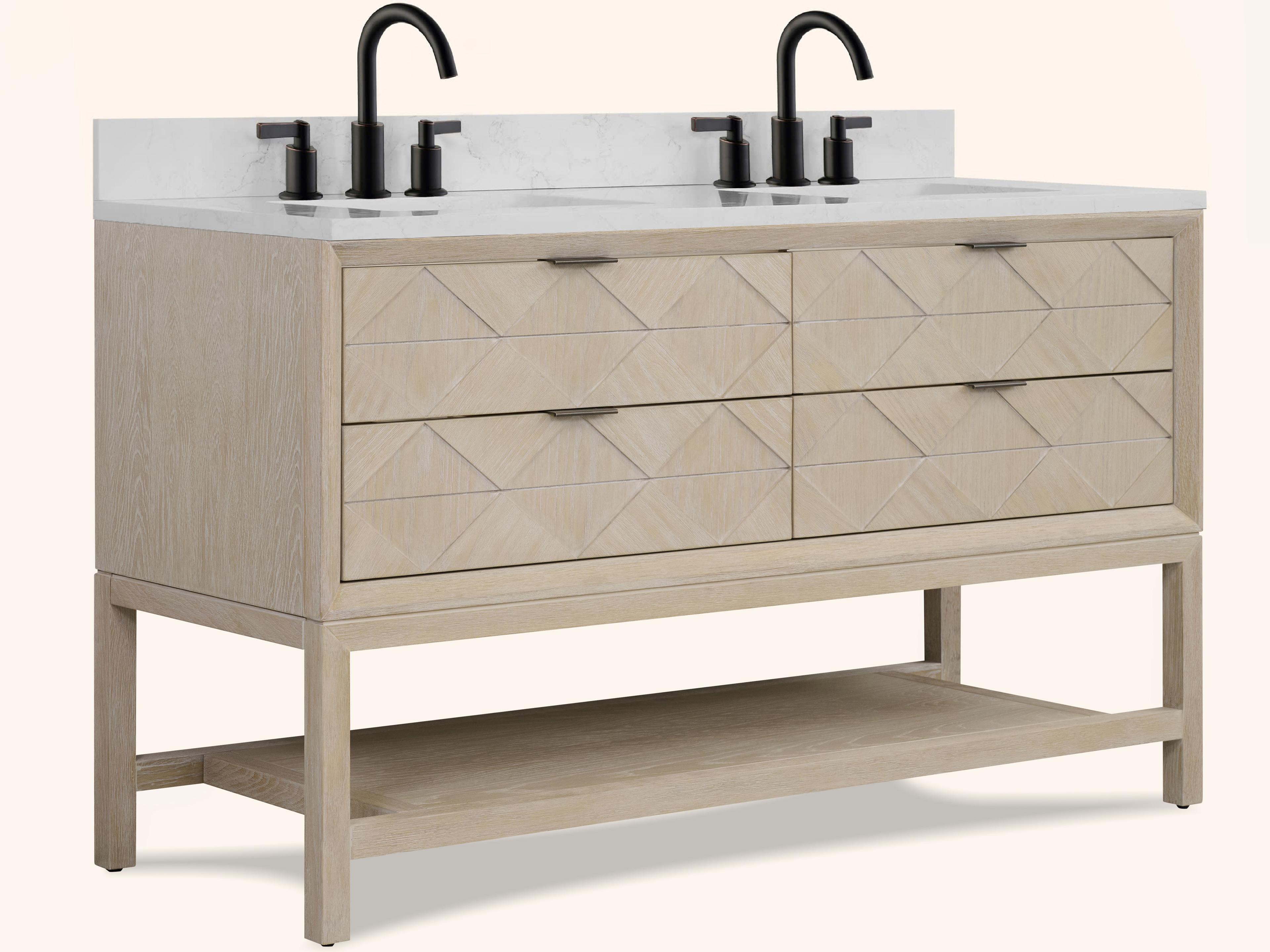 Legion Furniture Wh Series Whitewashed Oak Vanity