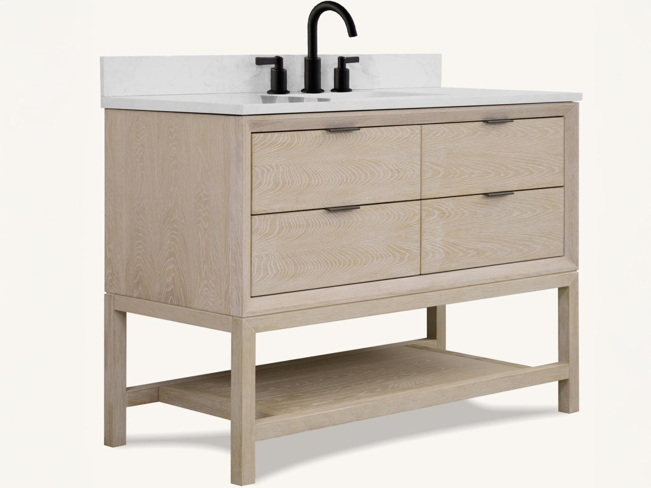 Legion Furniture Wh Series Whitewashed Oak Vanity