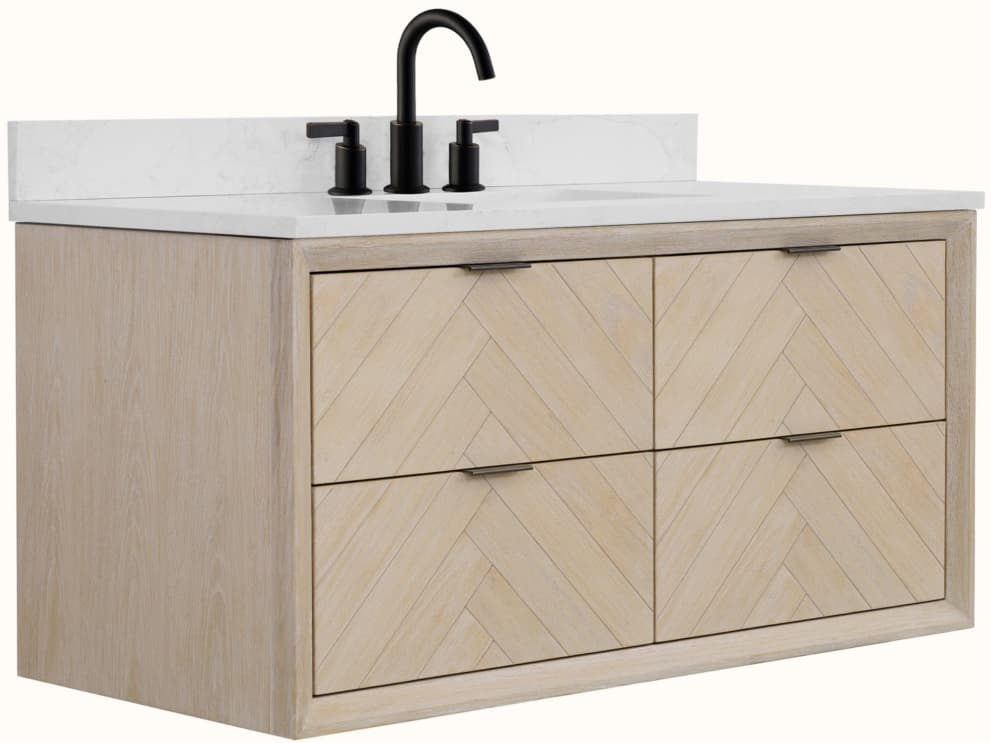 Legion Furniture Wh Series Whitewashed Oak Vanity