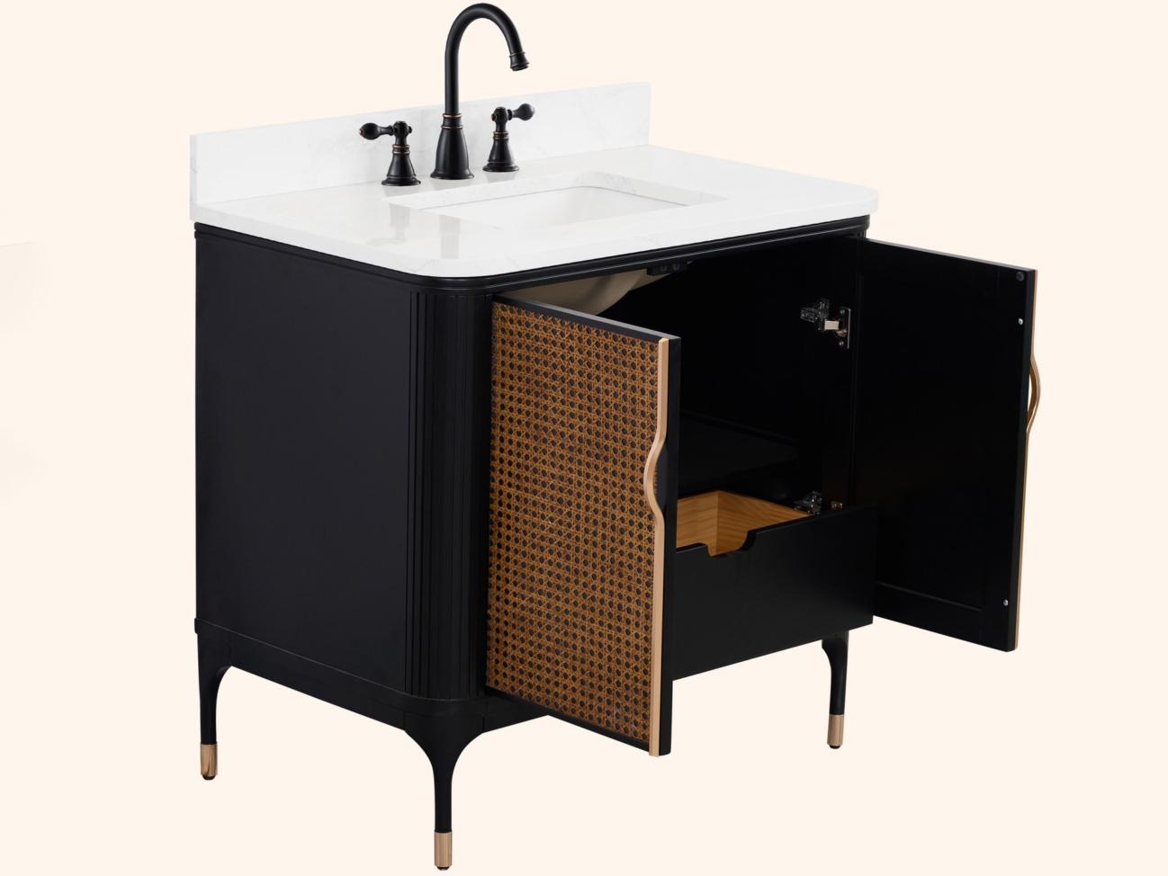 Legion Furniture Wh Series Black Birch Vanity