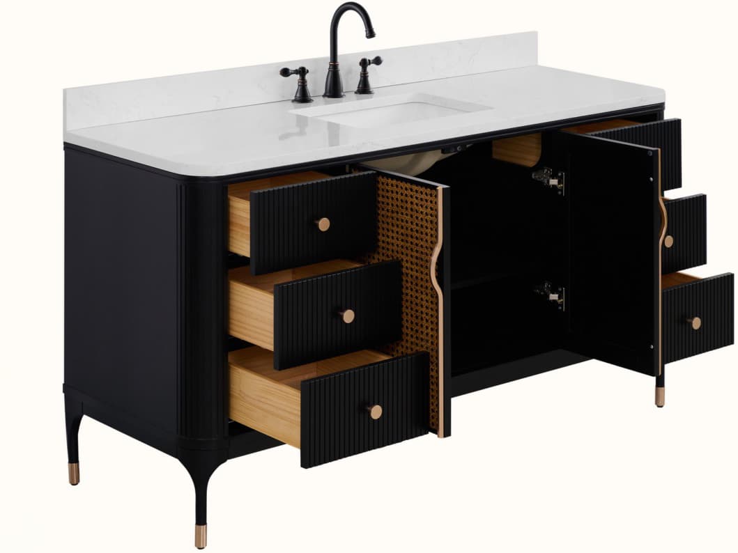 Legion Furniture Wh Series Black Birch Vanity