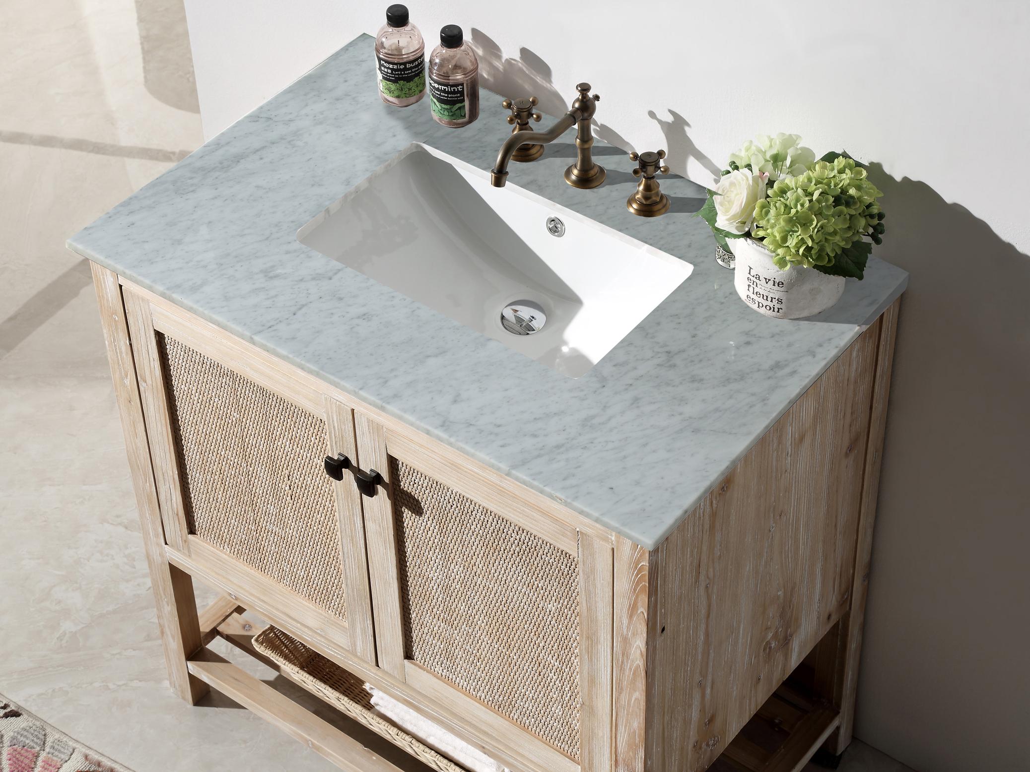 Legion Furniture Wh Series White Wash Vanity With Marble Top
