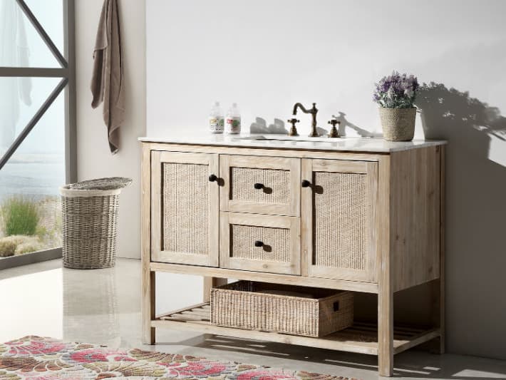 Legion Furniture Wh Series White Wash Vanity With Marble Top