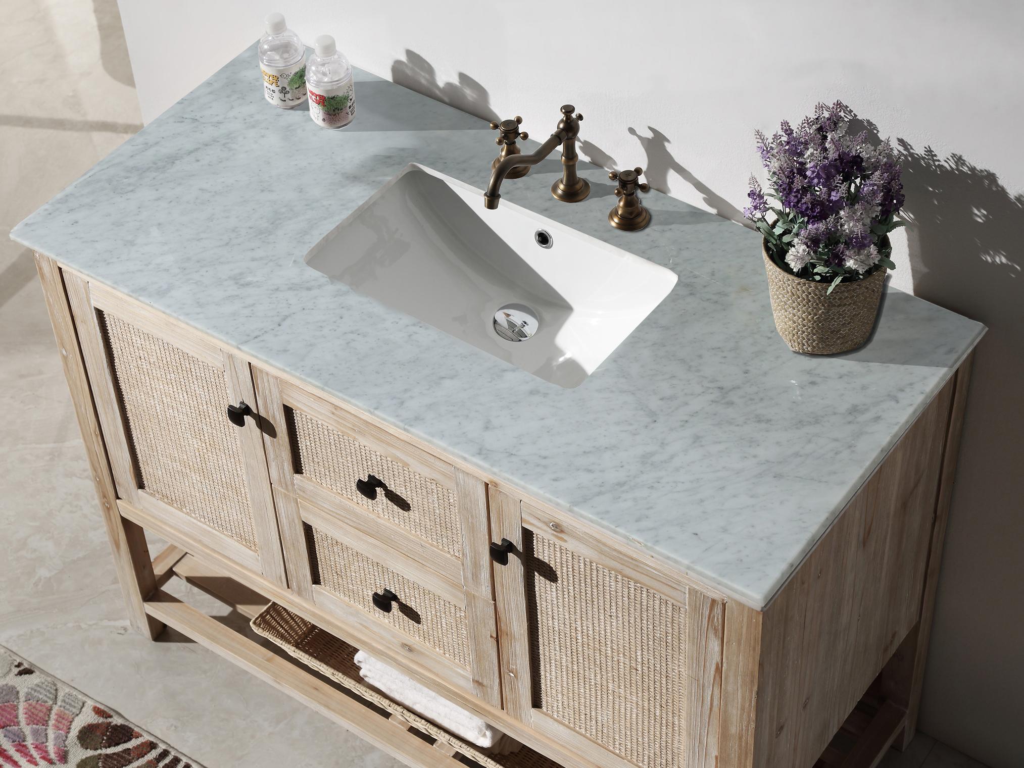 Legion Furniture Wh Series White Wash Vanity With Marble Top