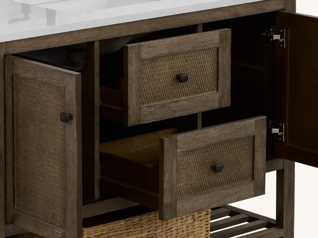 Legion Furniture Wh Series Brown Vanity With White Artificial Stone Top