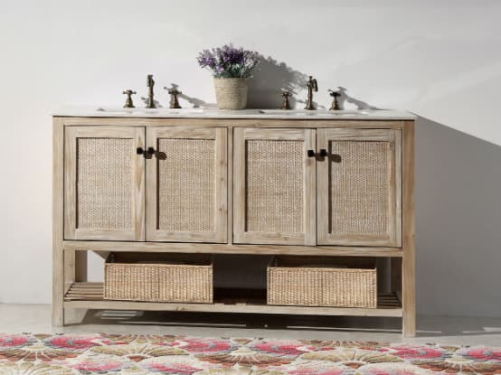 Legion Furniture Wh Series White Wash Vanity With Marble Top