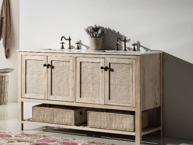 Legion Furniture Wh Series White Wash Vanity With Marble Top