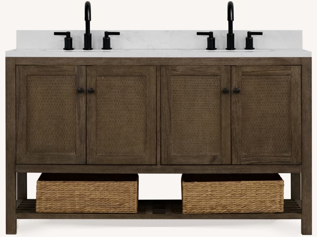 Legion Furniture Wh Series Brown Vanity With White Artificial Stone Top