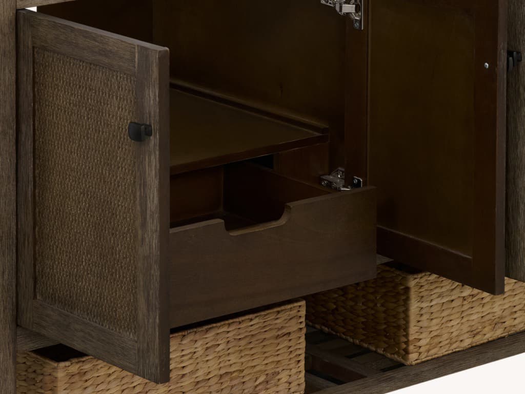 Legion Furniture Wh Series Brown Vanity With White Artificial Stone Top