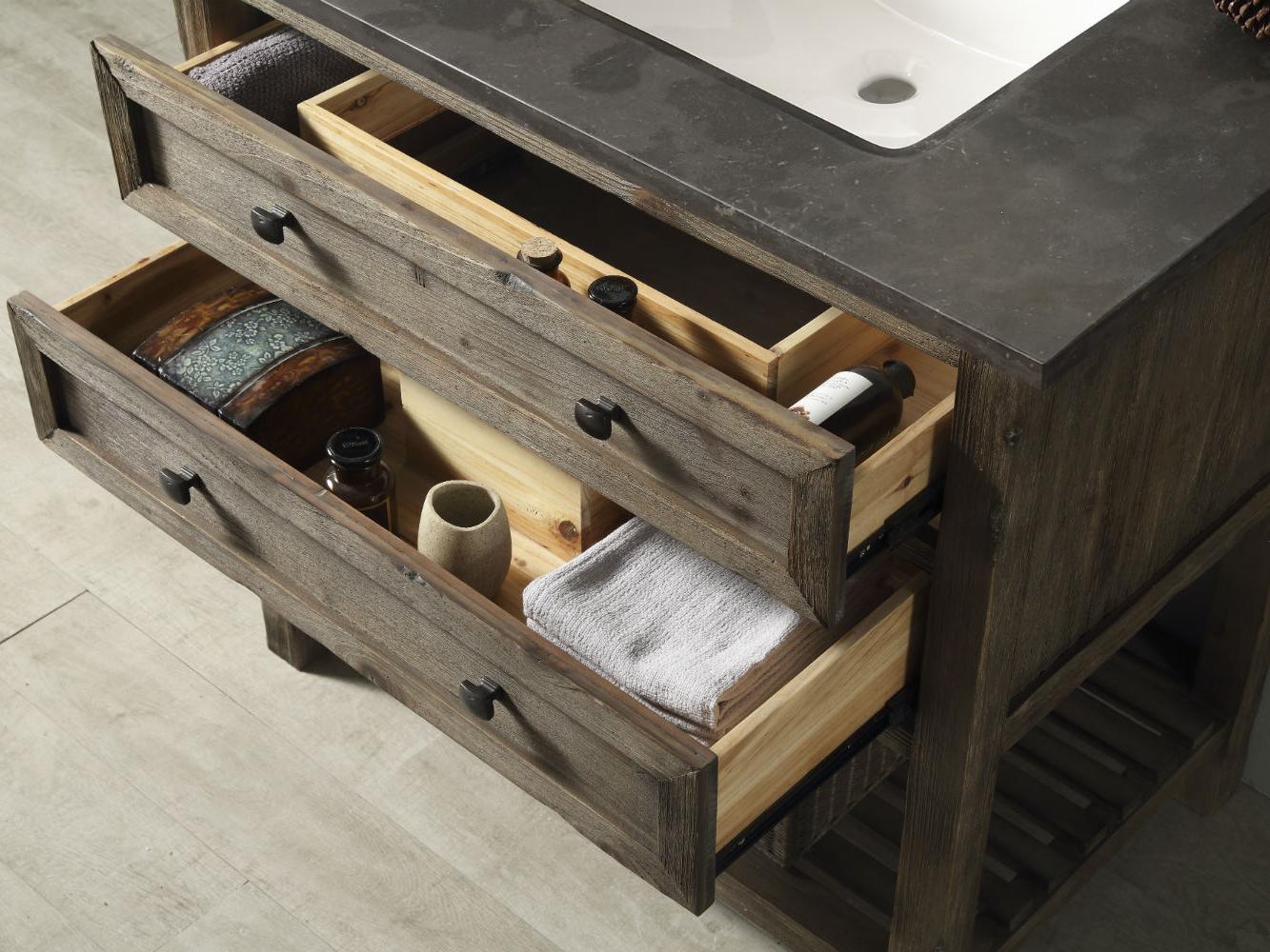 Legion Furniture Wh Series Brown Vanity With Moon Stone Top