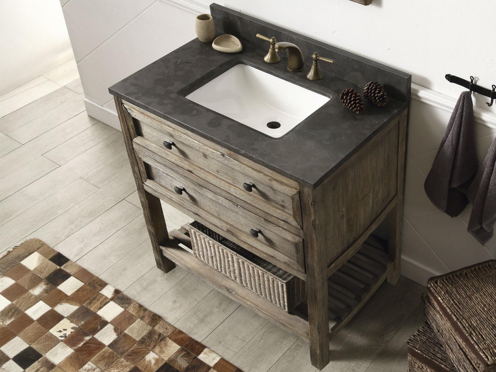 Legion Furniture Wh Series Brown Vanity With Moon Stone Top