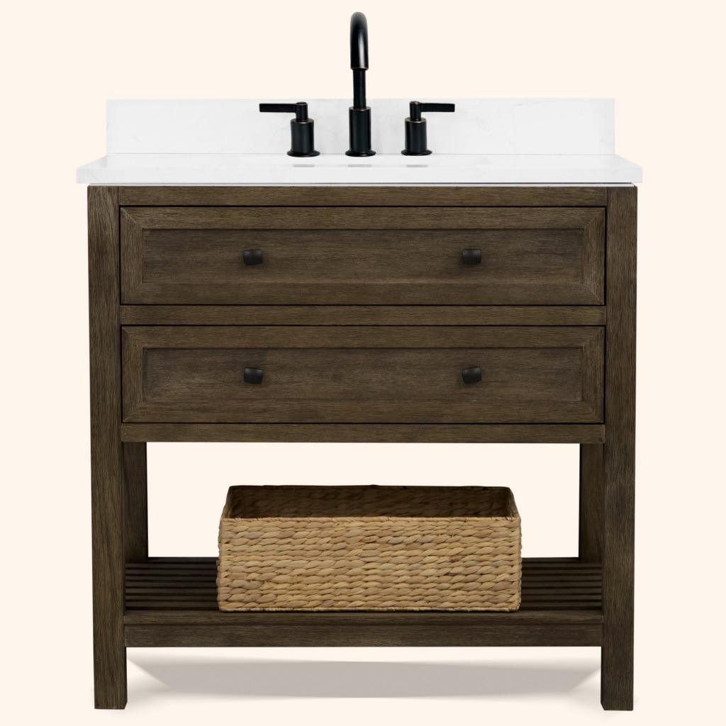 Legion Furniture Wh Series Brown Vanity With White Artificial Stone