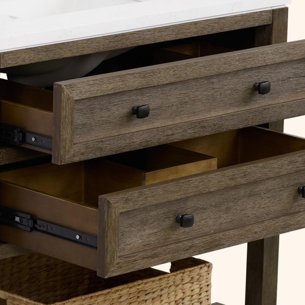 Legion Furniture Wh Series Brown Vanity With White Artificial Stone