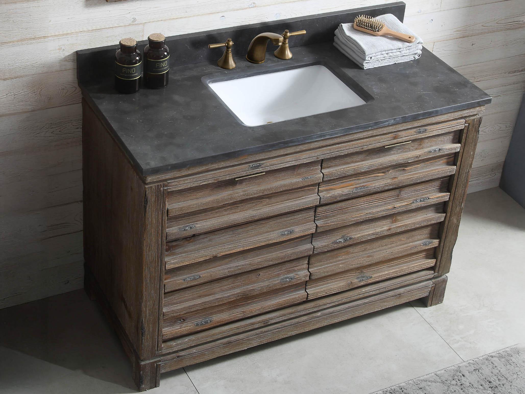 Legion Furniture Wh Series Brown Vanity With Moon Stone Top