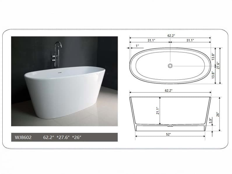Legion Furniture Wj Bathtub