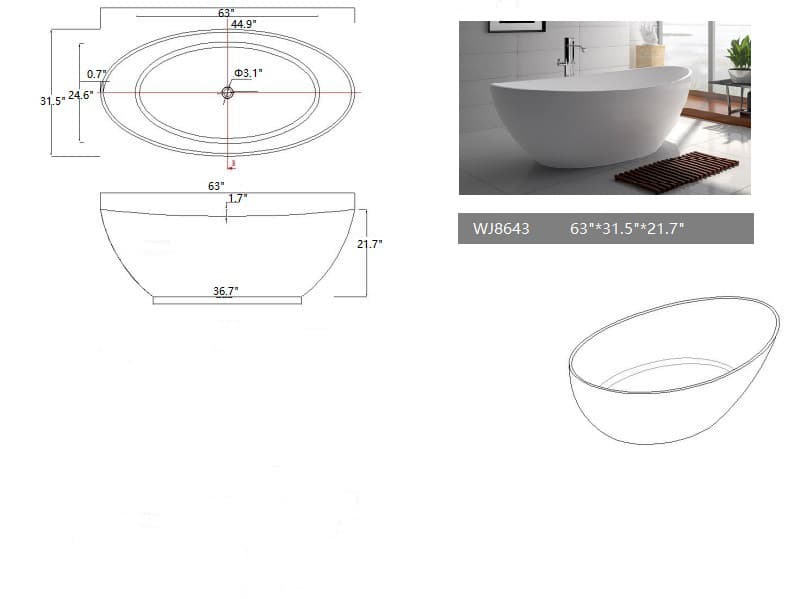 Legion Furniture Wj Bathtub