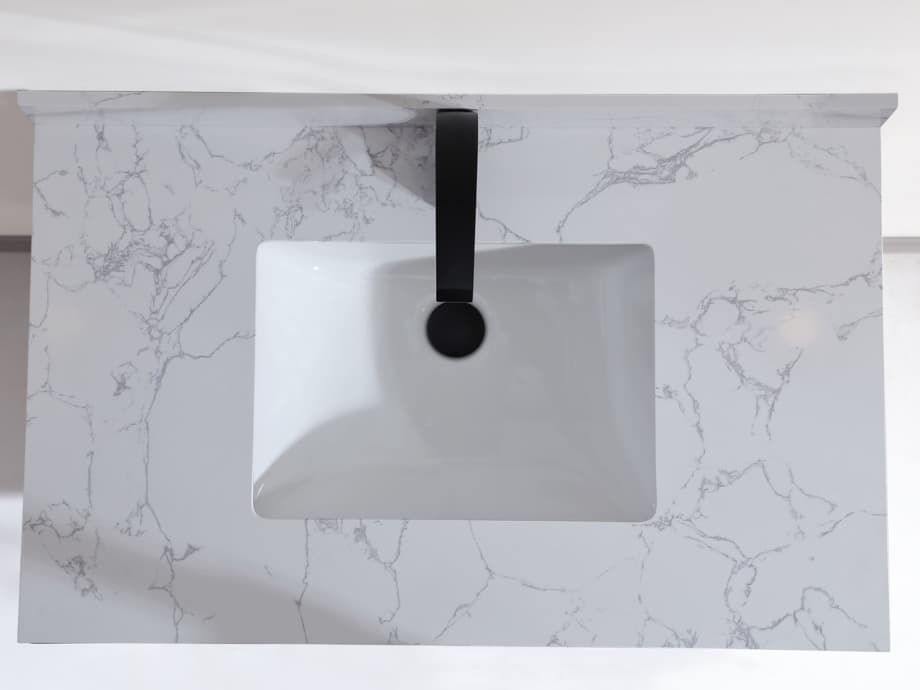 Legion Furniture Wk Series Tricorn Black Vanity With White Artificial Top