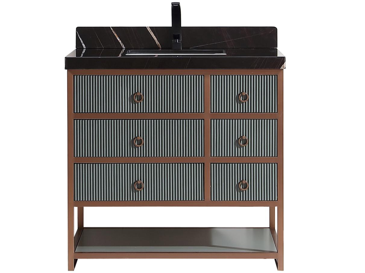 Legion Furniture Wk Series Pewter Green Vanity With Black Natural Top