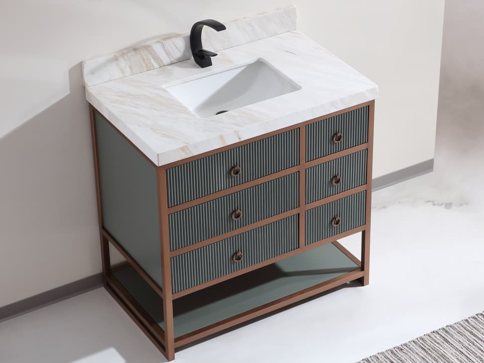 Legion Furniture Wk Series Pewter Green Vanity