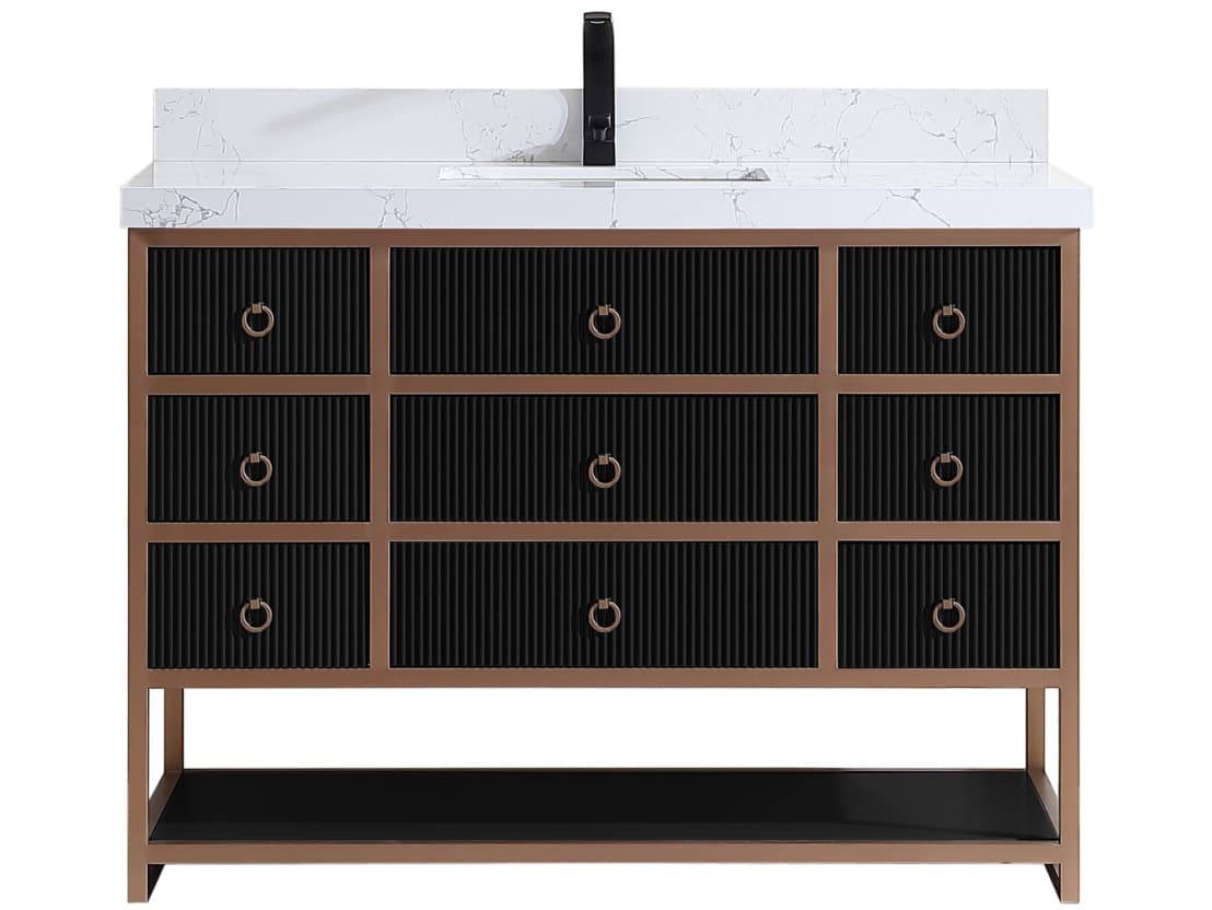 Legion Furniture Wk Series Tricorn Black Vanity With White Artificial Top