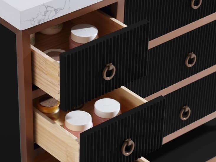 Legion Furniture Wk Series Tricorn Black Vanity With White Artificial Top