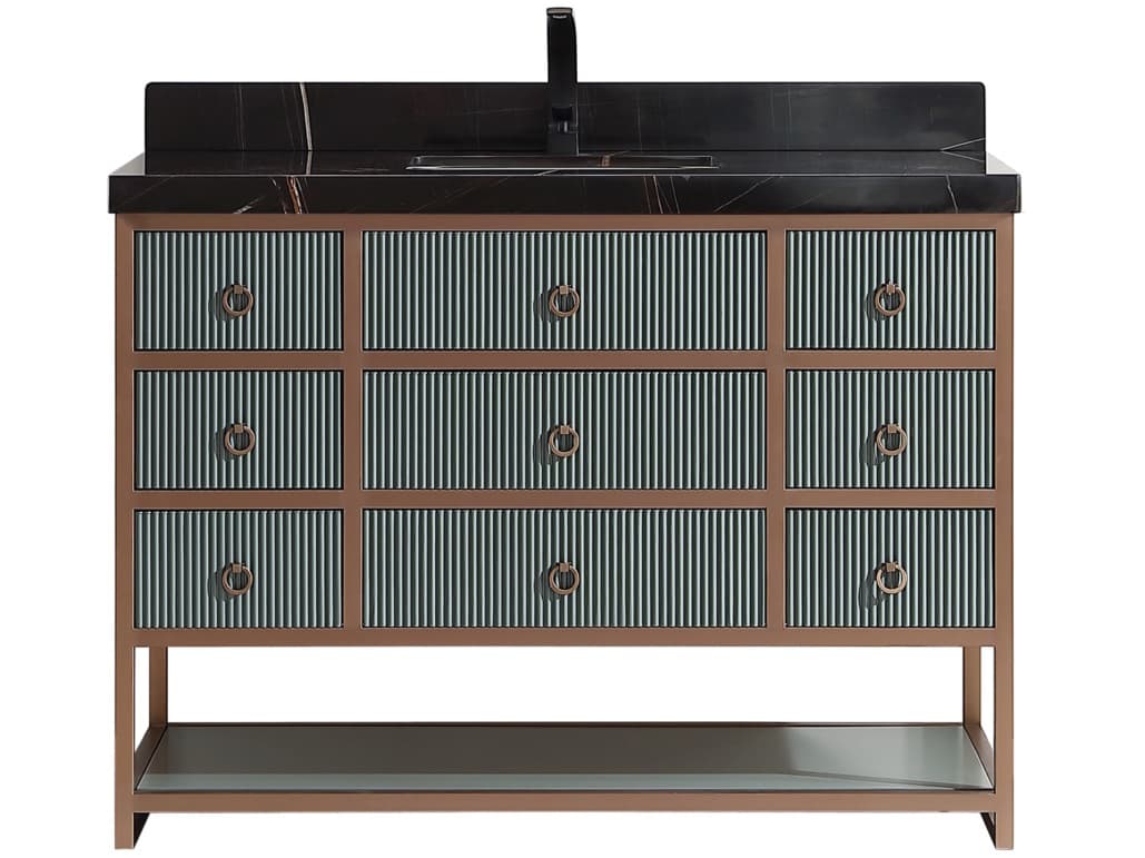 Legion Furniture Wk Series Pewter Green Vanity With Black Natural Top