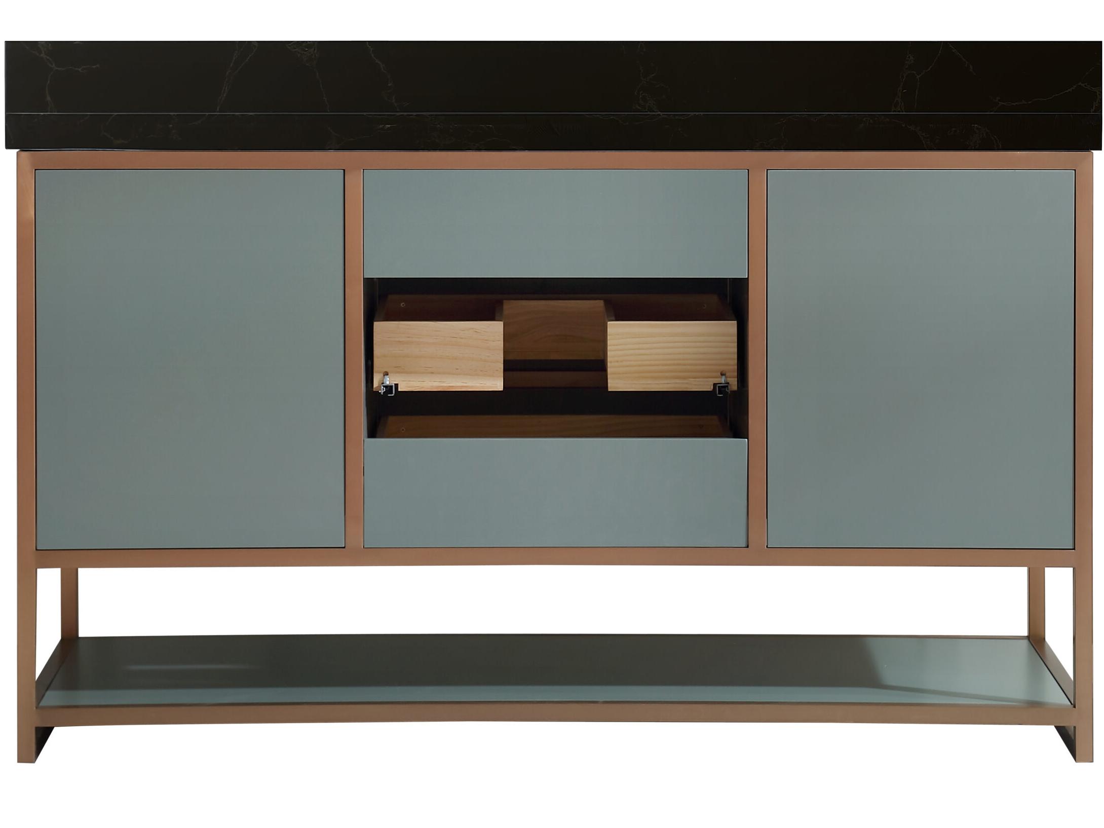 Legion Furniture Wk Series Pewter Green Vanity With Black Natural Top