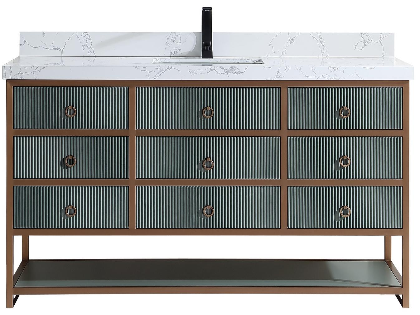 Legion Furniture Wk Series Pewter Green Vanity